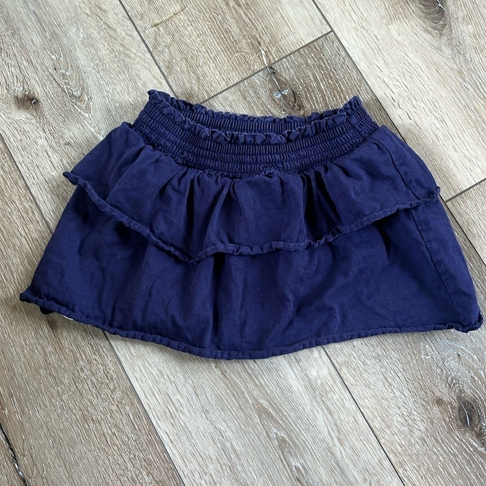 Tea Navy Blue Tiered Skirt